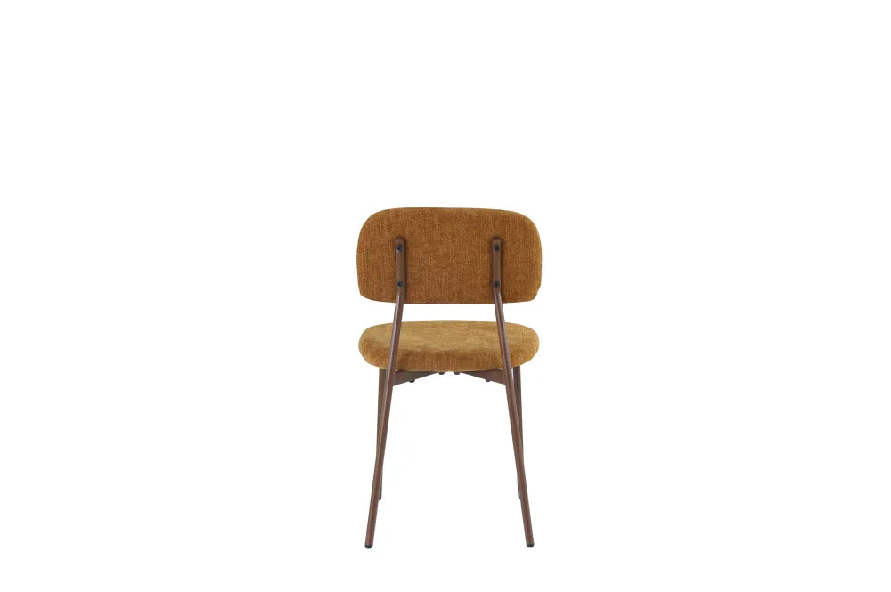 Chaise Azra pieds Effet Noyer Assise Tissu Heritage Ocre noyer