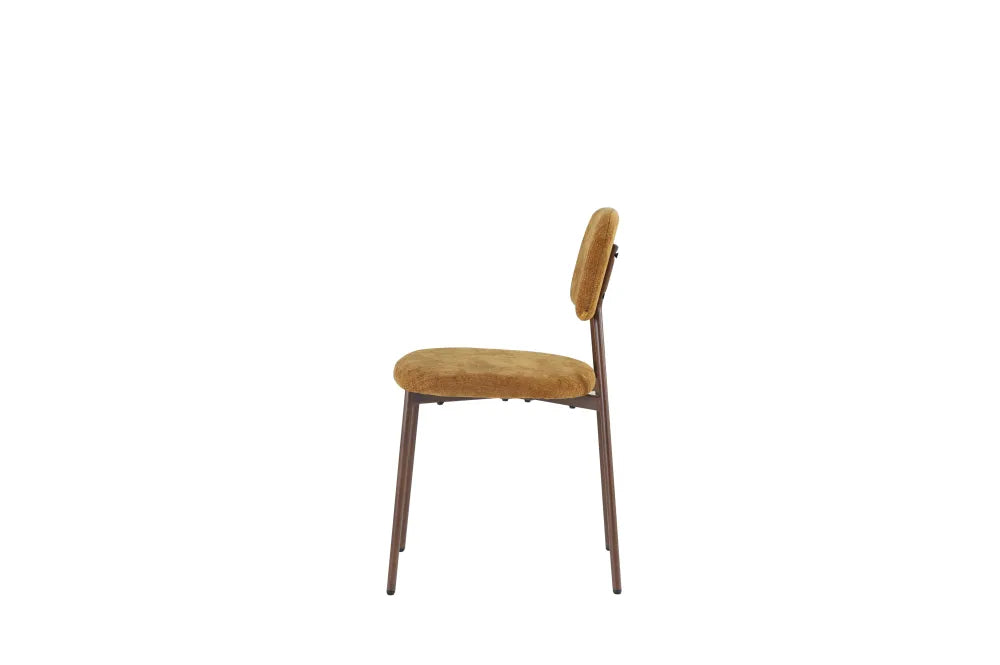 Chaise Azra pieds Effet Noyer Assise Tissu Heritage Ocre noyer