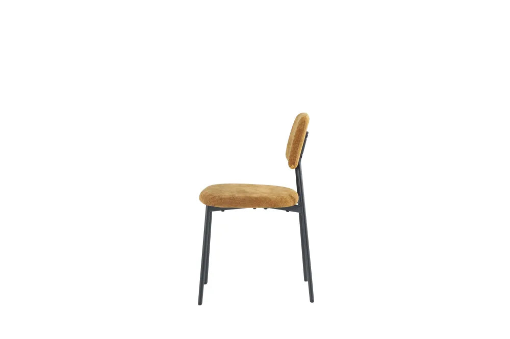 Chaise Azra pieds métal Noir Assise Tissu Heritage Ocre noir avec pieds métal noirs