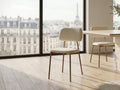 Chaise Azra pieds Effet Noyer Assise Tissu Heritage Sable noyer