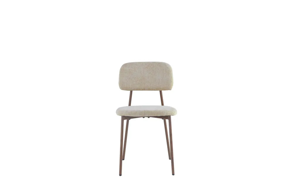 Chaise Azra pieds Effet Noyer Assise Tissu Heritage Sable noyer