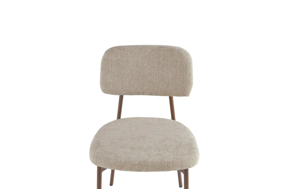 Chaise Azra pieds Effet Noyer Assise Tissu Heritage Sable noyer