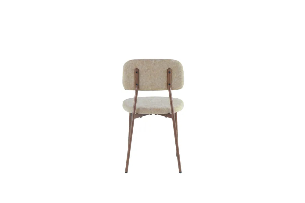 Chaise Azra pieds Effet Noyer Assise Tissu Heritage Sable noyer
