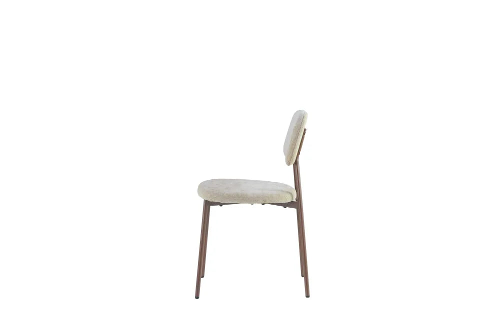 Chaise Azra pieds Effet Noyer Assise Tissu Heritage Sable noyer