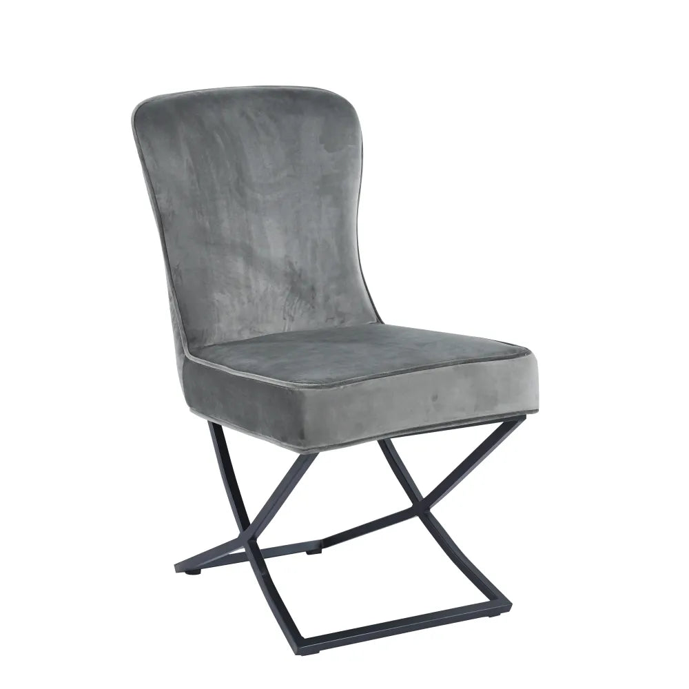 Chaise Gabrielle Noir velours Anthracite