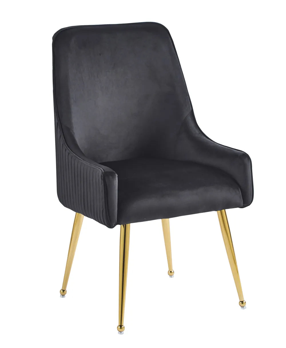 Chaise Luxury Or velours Noir