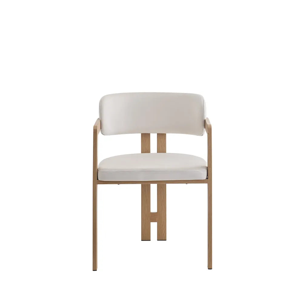 Chaise Mellow pieds Effet Bois Assise Velours beige