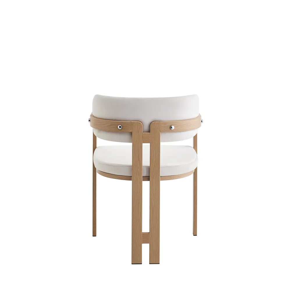 Chaise Mellow pieds Effet Bois Assise Velours beige