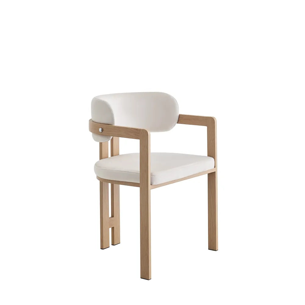 Chaise Mellow pieds Effet Bois Assise Velours beige