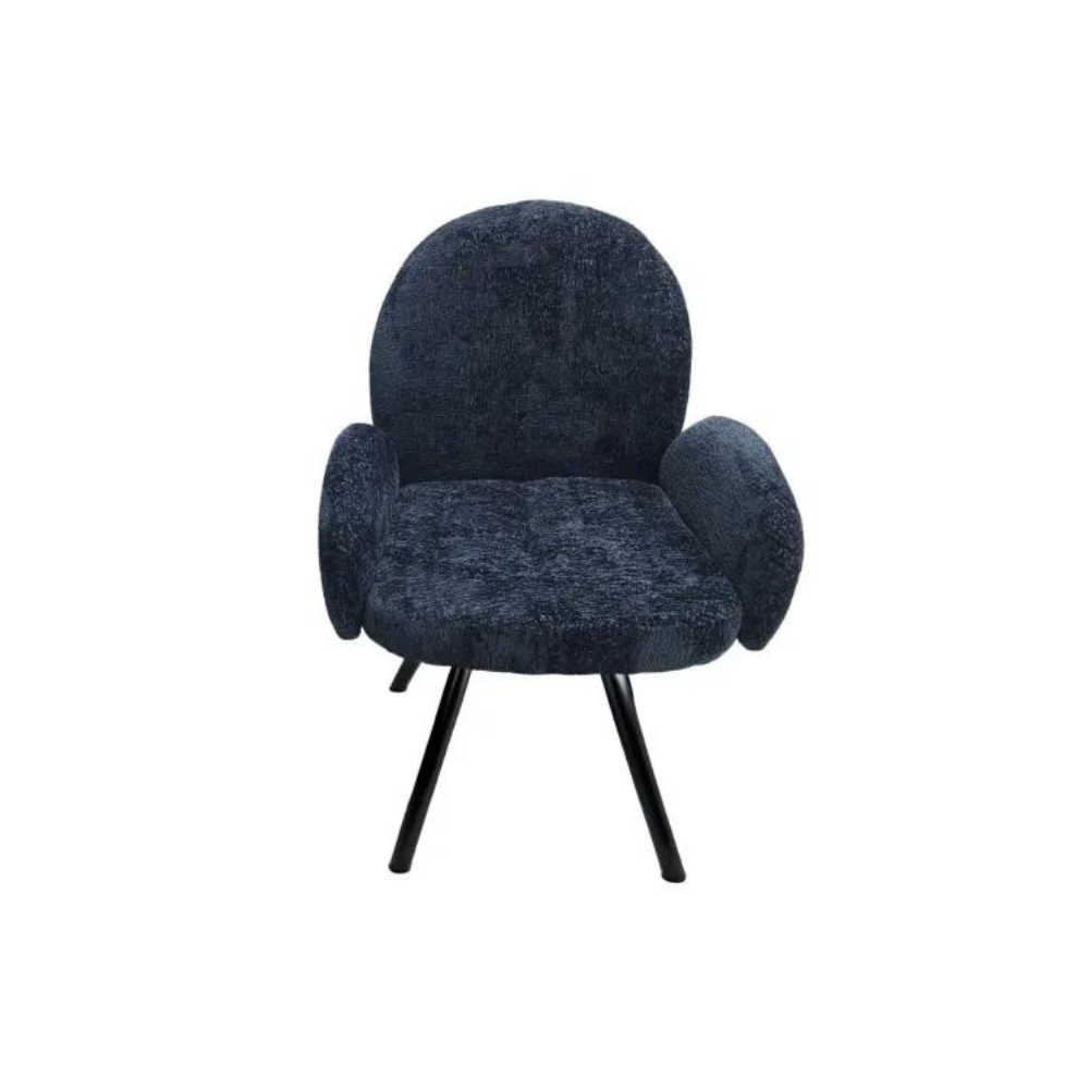 Chaise Mimi Noir Velours Bleu