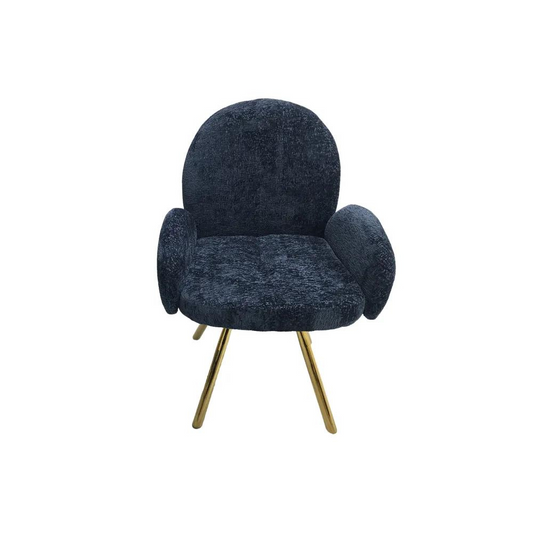 Chaise Mimi Or Velours Bleu