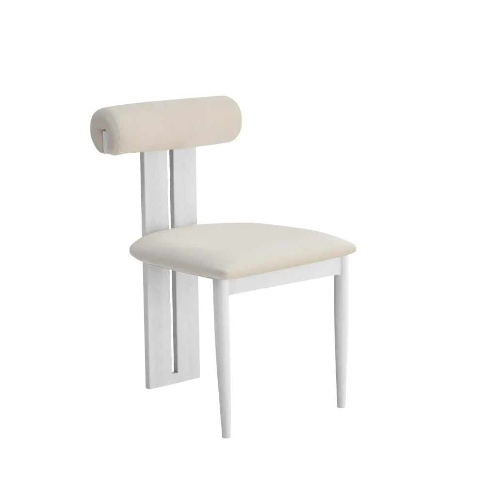 Chaise Tiffany pieds Effet Bois Velours beige