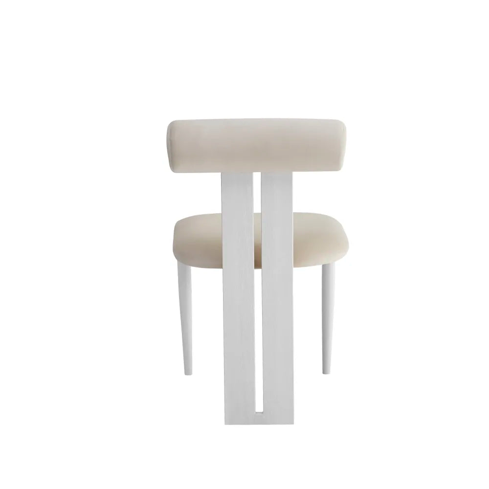 Chaise Tiffany pieds Effet Bois Velours beige