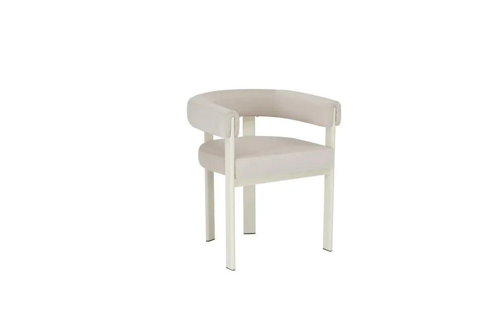 Chaise Vaiana pieds métal Assise Velours beige