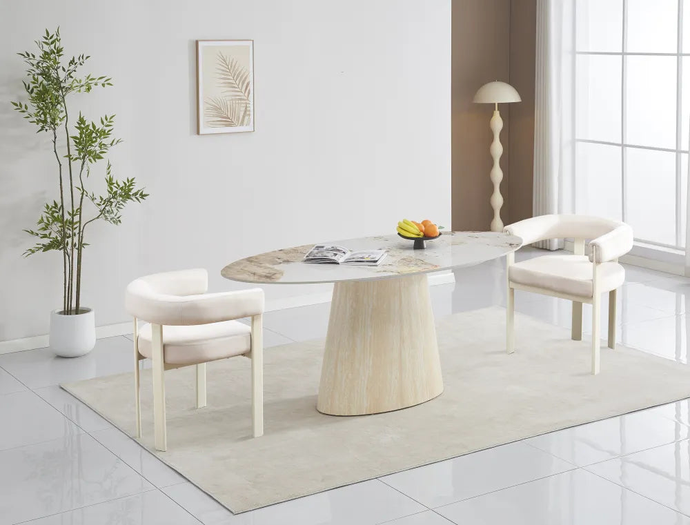 Chaise Vaiana pieds métal Assise Velours beige