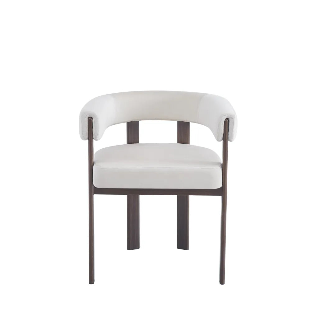 Chaise Vaiana pieds Effet Noyer Assise Velours beige