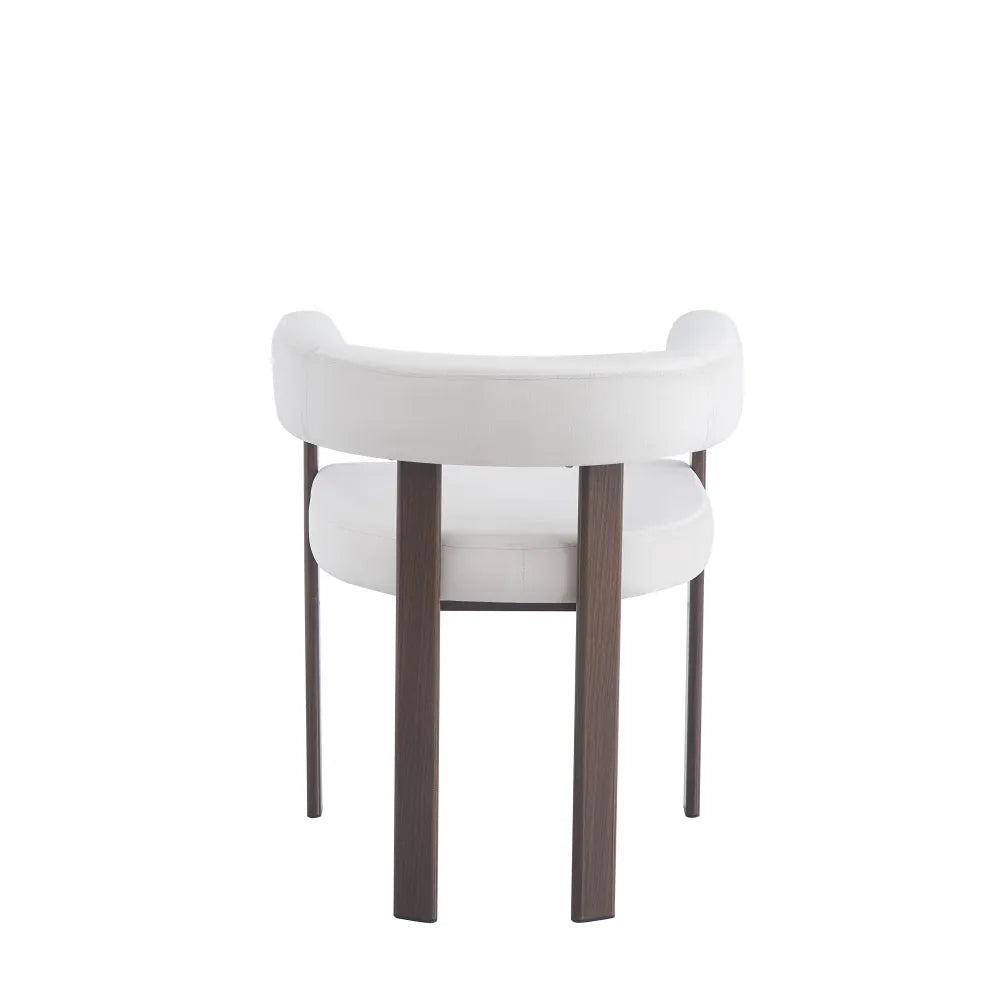 Chaise Vaiana pieds Effet Noyer Assise Velours beige
