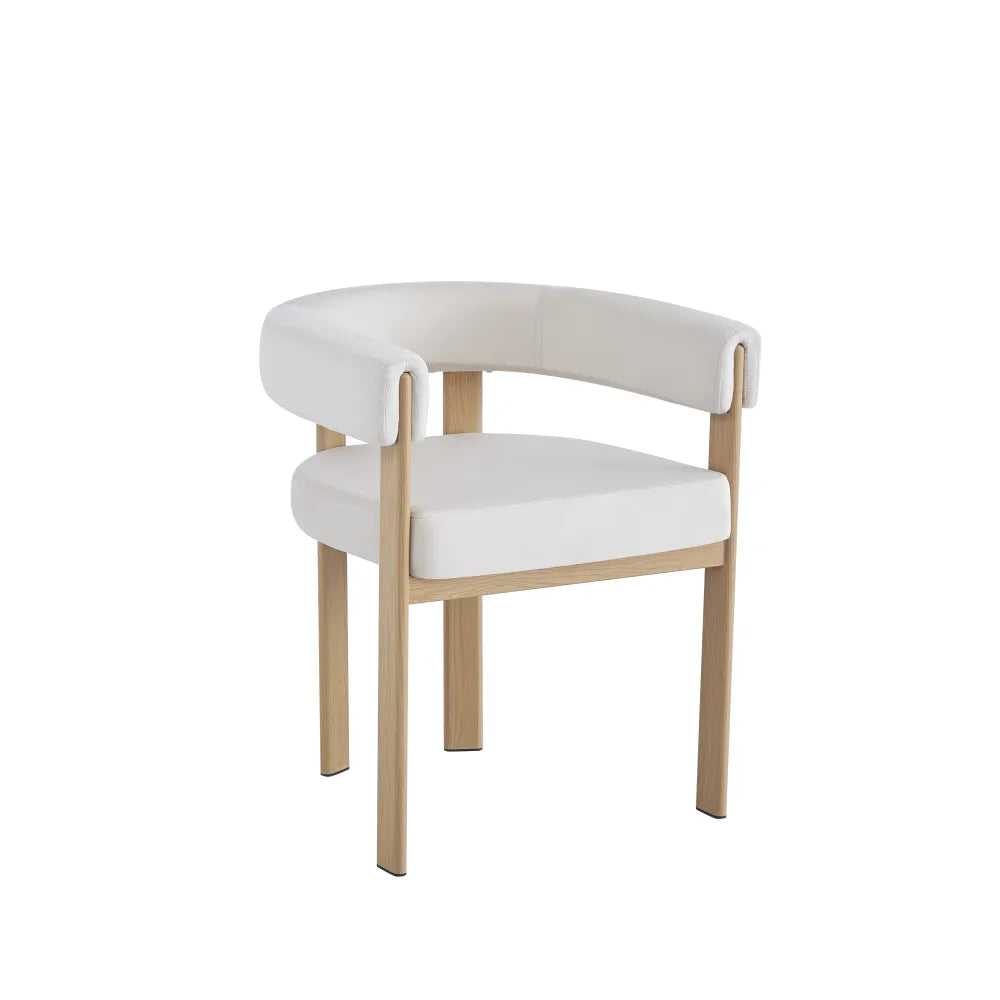 Chaise Vaiana pieds Effet Chene Assise Velours beige