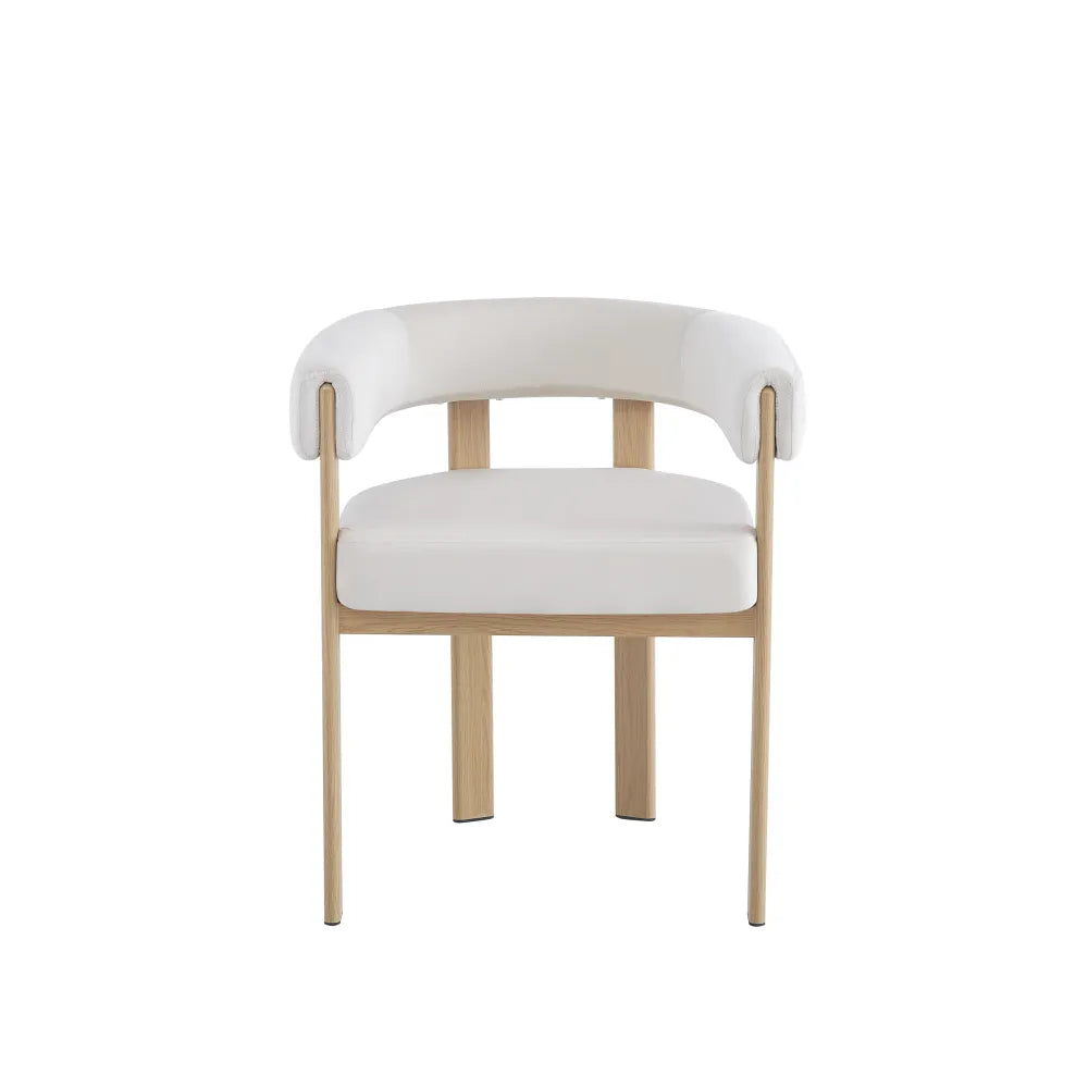 Chaise Vaiana pieds Effet Chene Assise Velours beige