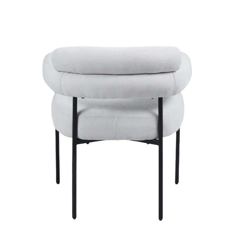 Chaise Bulle Noir tissu sergé gris