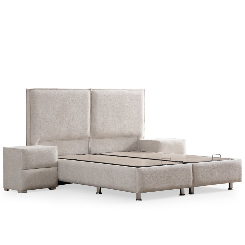 Lit coffre Maya velours beige