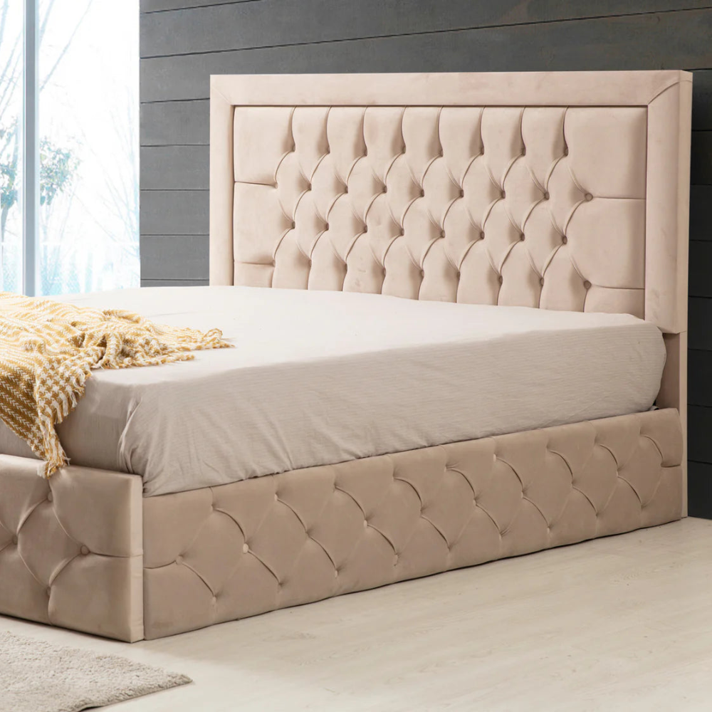 Cadre de lit Roma velours beige