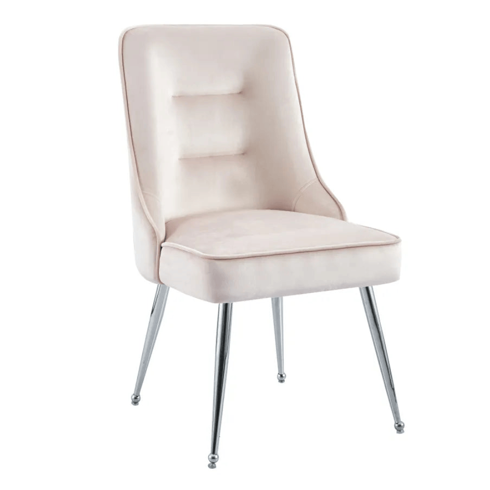 Chaise Zip Chrome velours rose