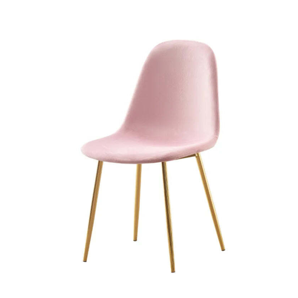 Chaise Maya Or velours Rose pale