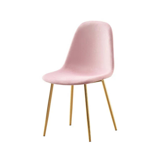 Chaise Maya Or velours Rose pale