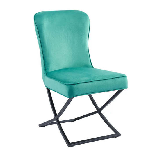 Chaise Gabrielle Noir velours Vert sapin