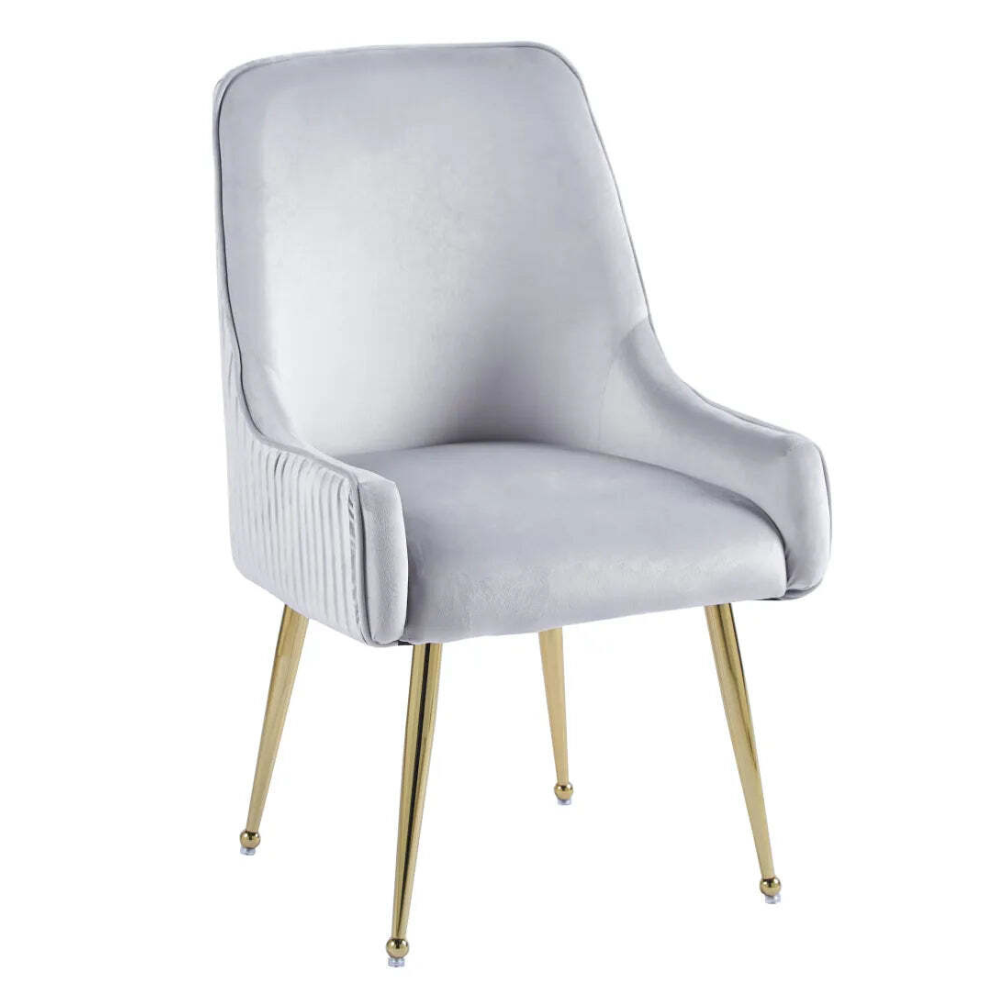 Chaise Luxury Or velours Gris