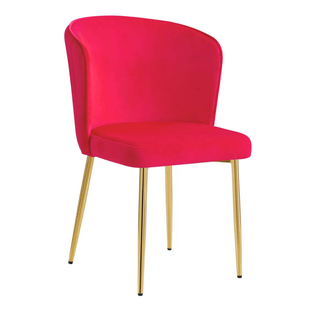 Chaise Diana Or velours Fushia