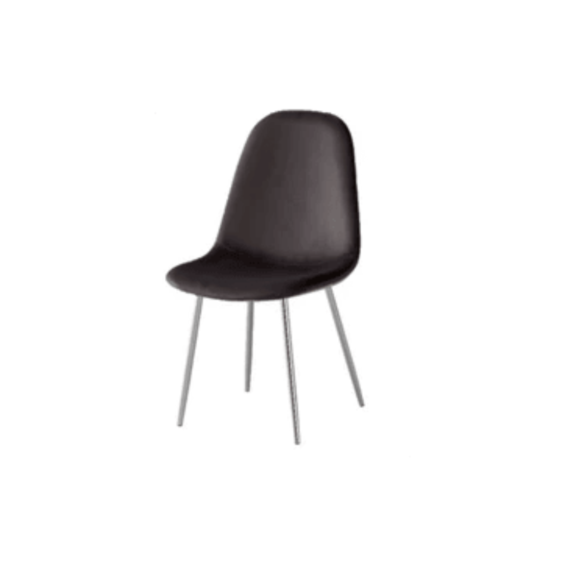 Chaise Maya - Structure Argent Velours Alvéolé Style Scandinave