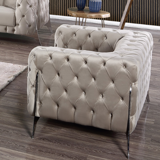 Fauteuil Prestige velours Beige