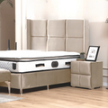 Lit coffre Rio velours Beige