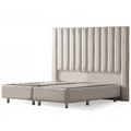 Lit coffre Athena velours blanc cassé