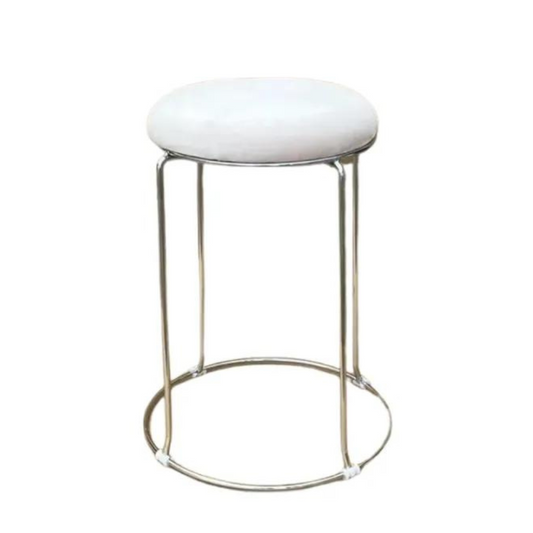 Tabouret Dijeaux Argent velours Beige