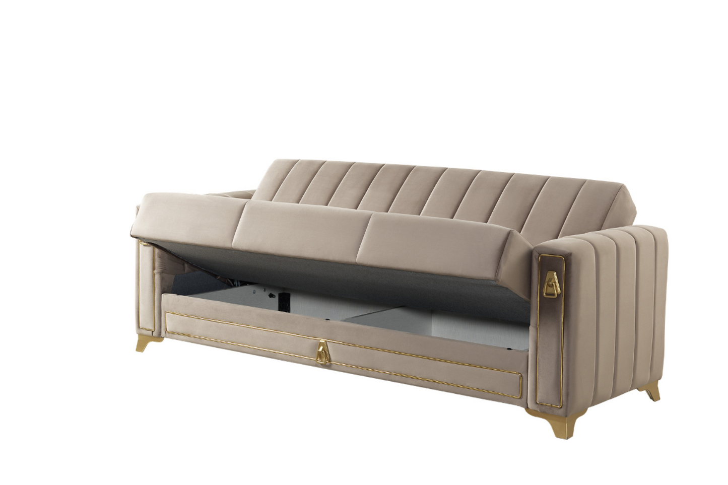 Canapé convertible 2 places Oran velours Beige