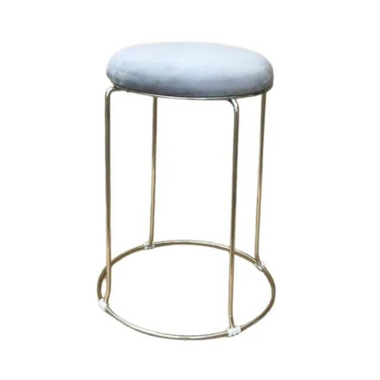 Tabouret Dijeaux Argent velours Gris