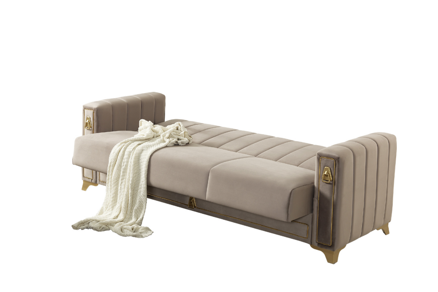 Canapé convertible 2 places Oran velours Beige