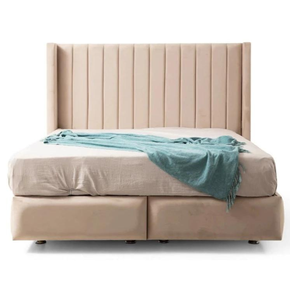 Lit Coffre Tokyo Velours Beige