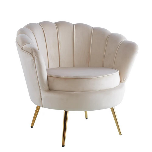 Fauteuil Quinconce Or velours Moka