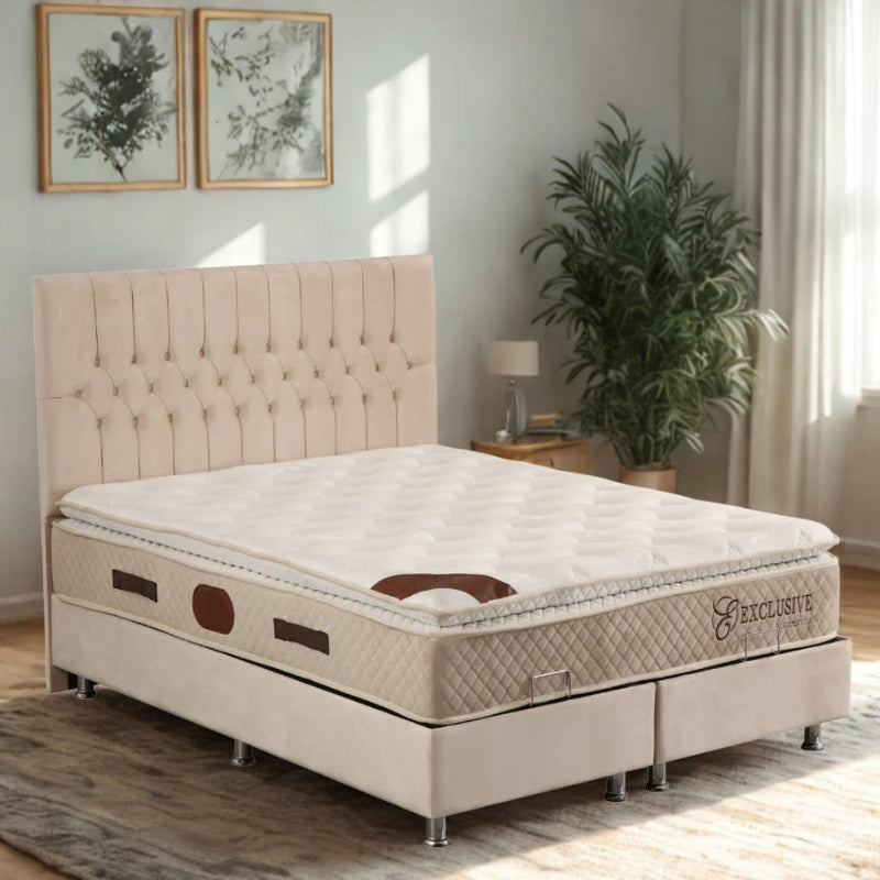 Lit Coffre Hugo Capitonnée Velours