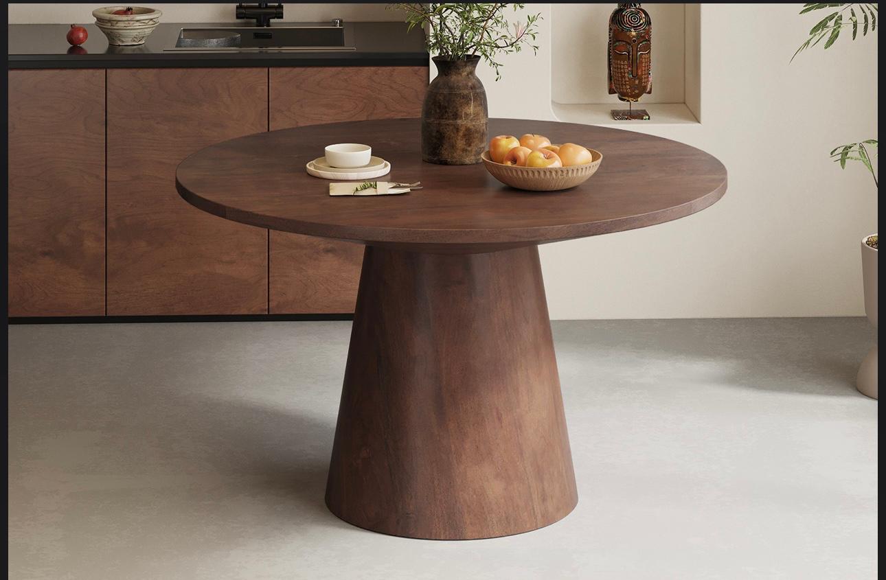 Table à manger Tommy Ronde en bois de manguier 130cm