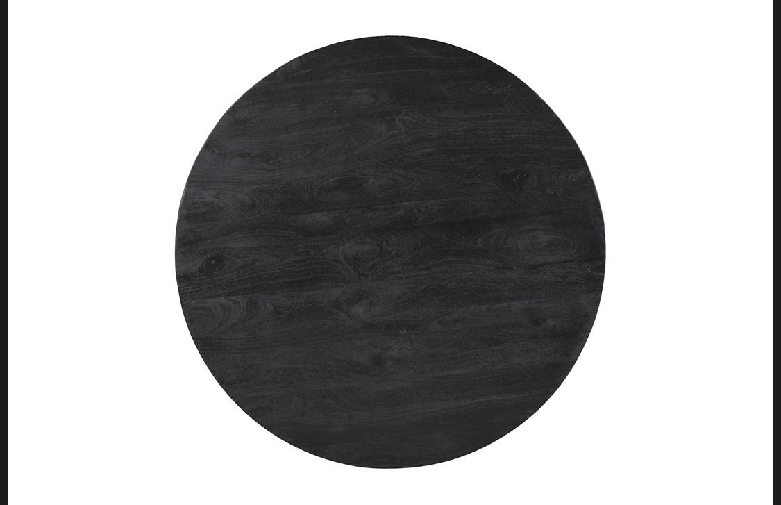 Table à manger Tommy Ronde en bois de manguier noir 130cm