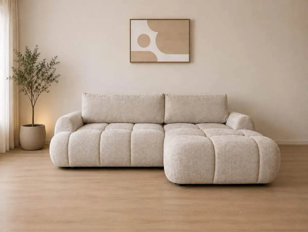 Canapé d'angle convertible LEO marbella beige