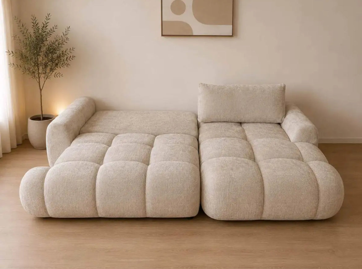 Canapé d'angle convertible LEO marbella beige