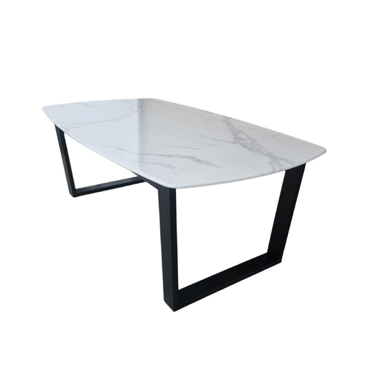 Table basse Lola Noir marbre blanc