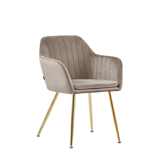 Chaise Intendance Tissu Velours Moka