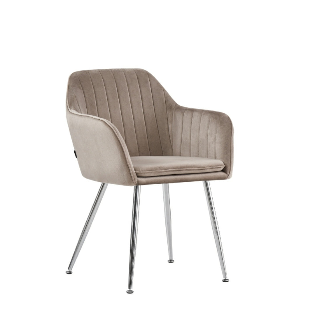 Chaise Intendance - Structure Argentée, style velours classique